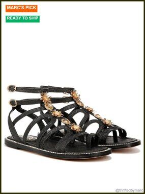Sam Edelman Tianna Gladiator Sandals Floral Embellished Flat Heel Buckle